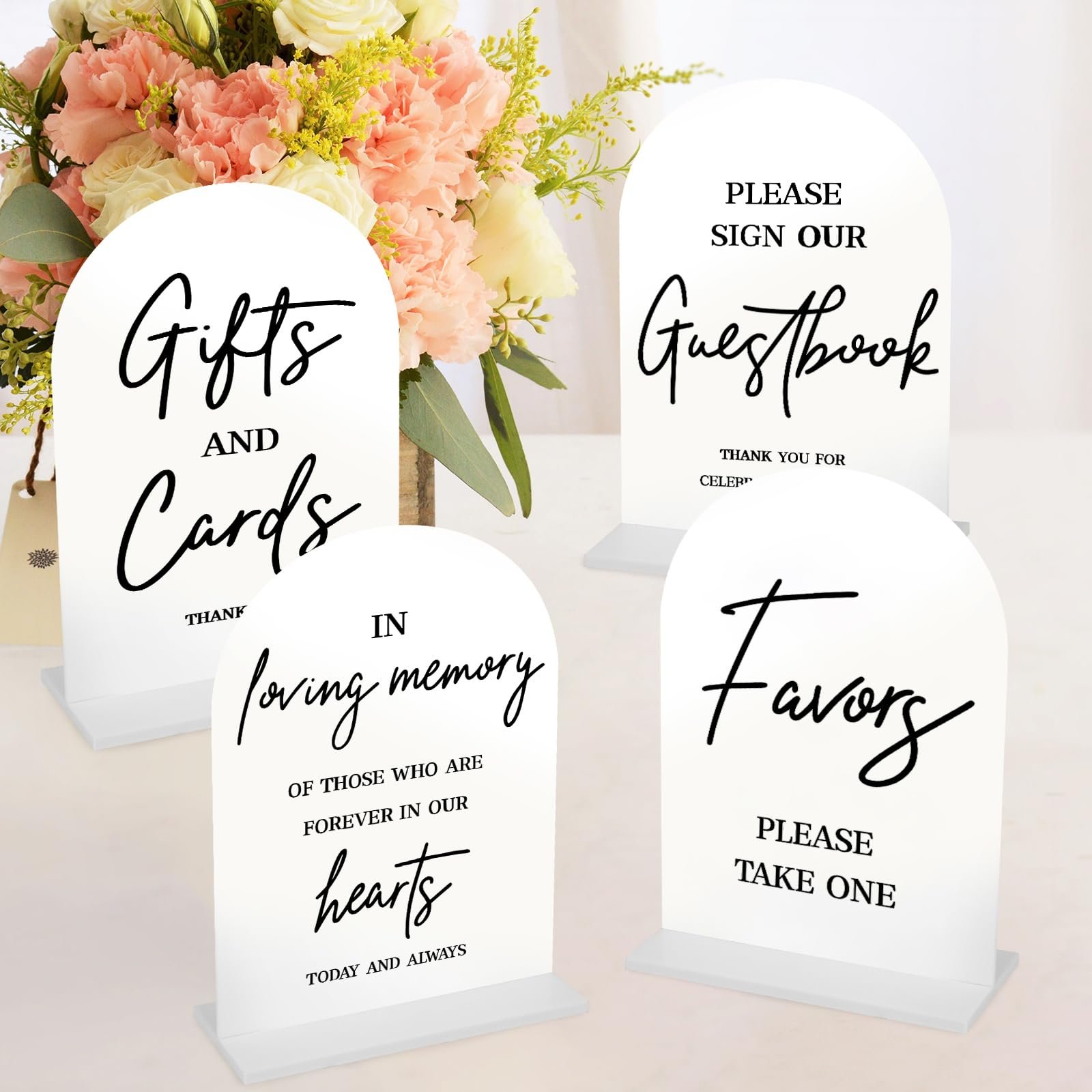 Factory customization 4 Pcs wedding signs,wedding gifts for guests,wedding Acrylic Wedding Signs for Wedding Reception Decor