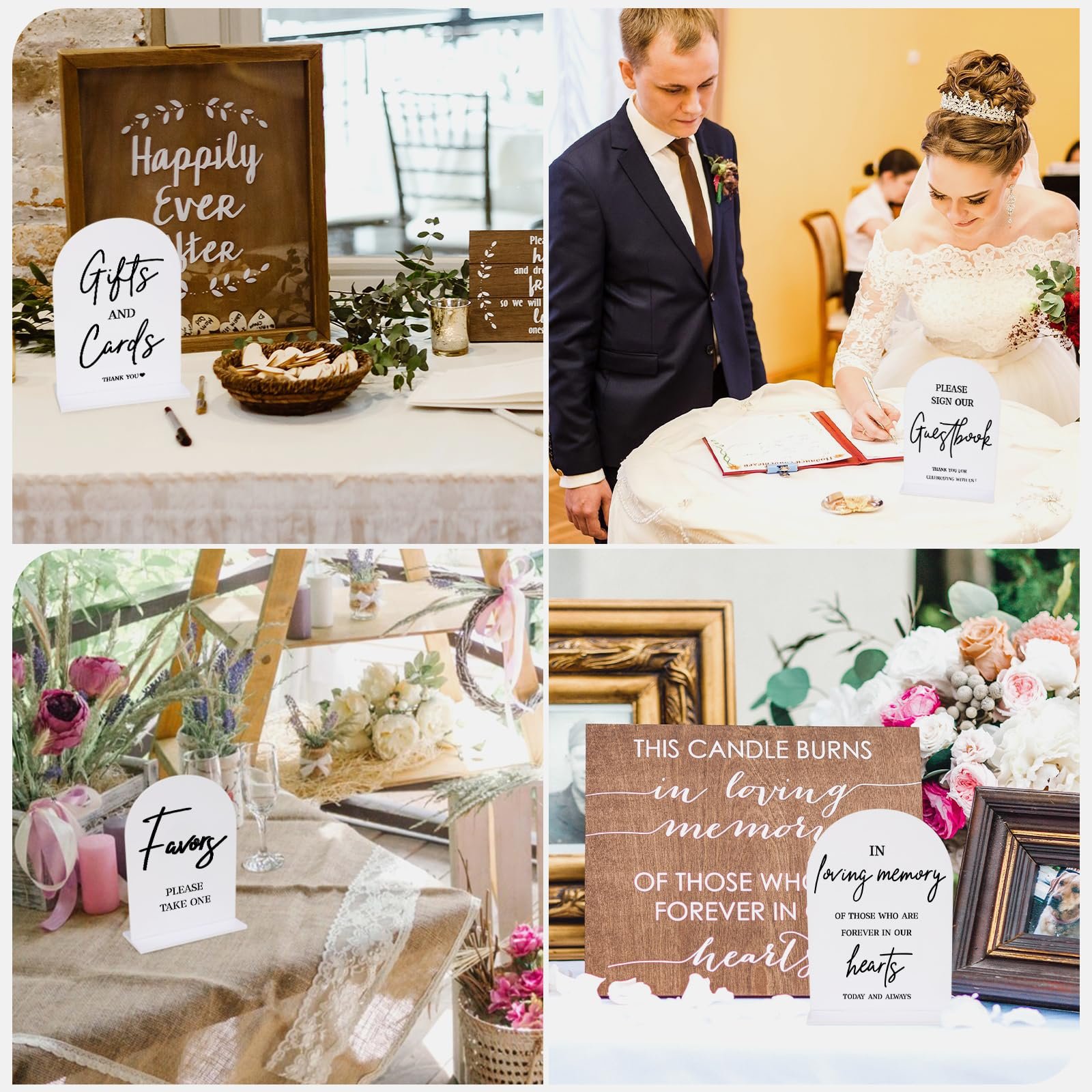 Factory customization 4 Pcs wedding signs,wedding gifts for guests,wedding Acrylic Wedding Signs for Wedding Reception Decor