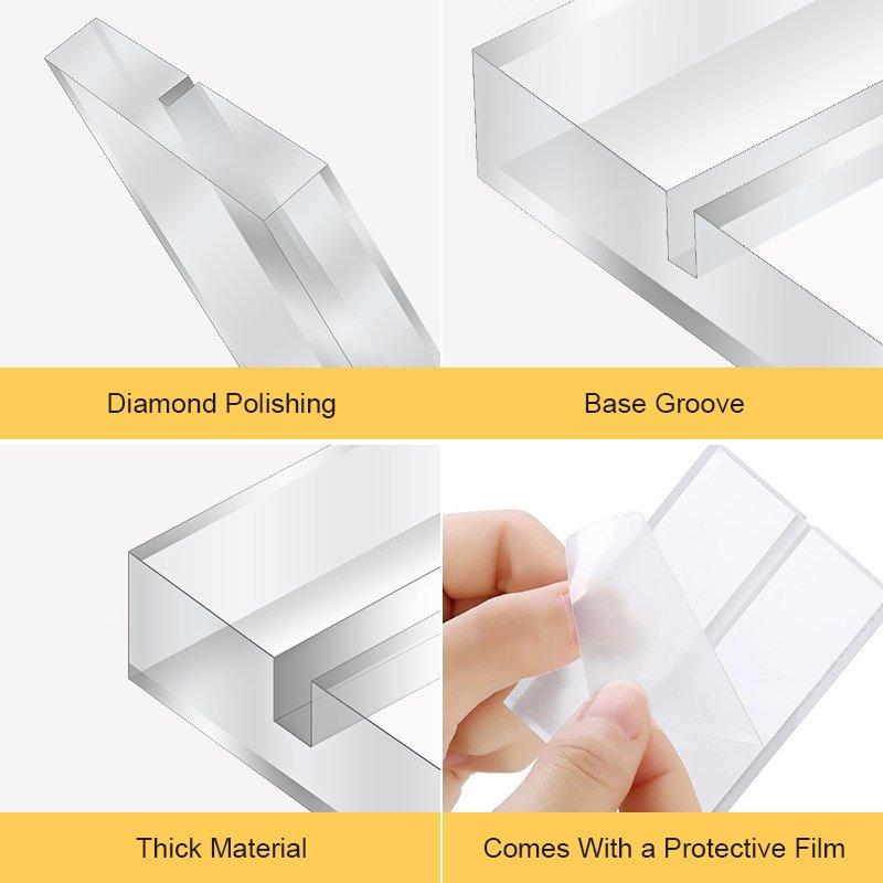 Custom Clear Wedding Table Numbers Block Sign Holder High Transparency Acrylic Place Card Slot Display Stand