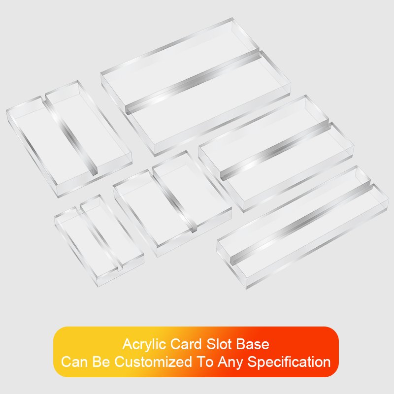 Custom Clear Wedding Table Numbers Block Sign Holder High Transparency Acrylic Place Card Slot Display Stand