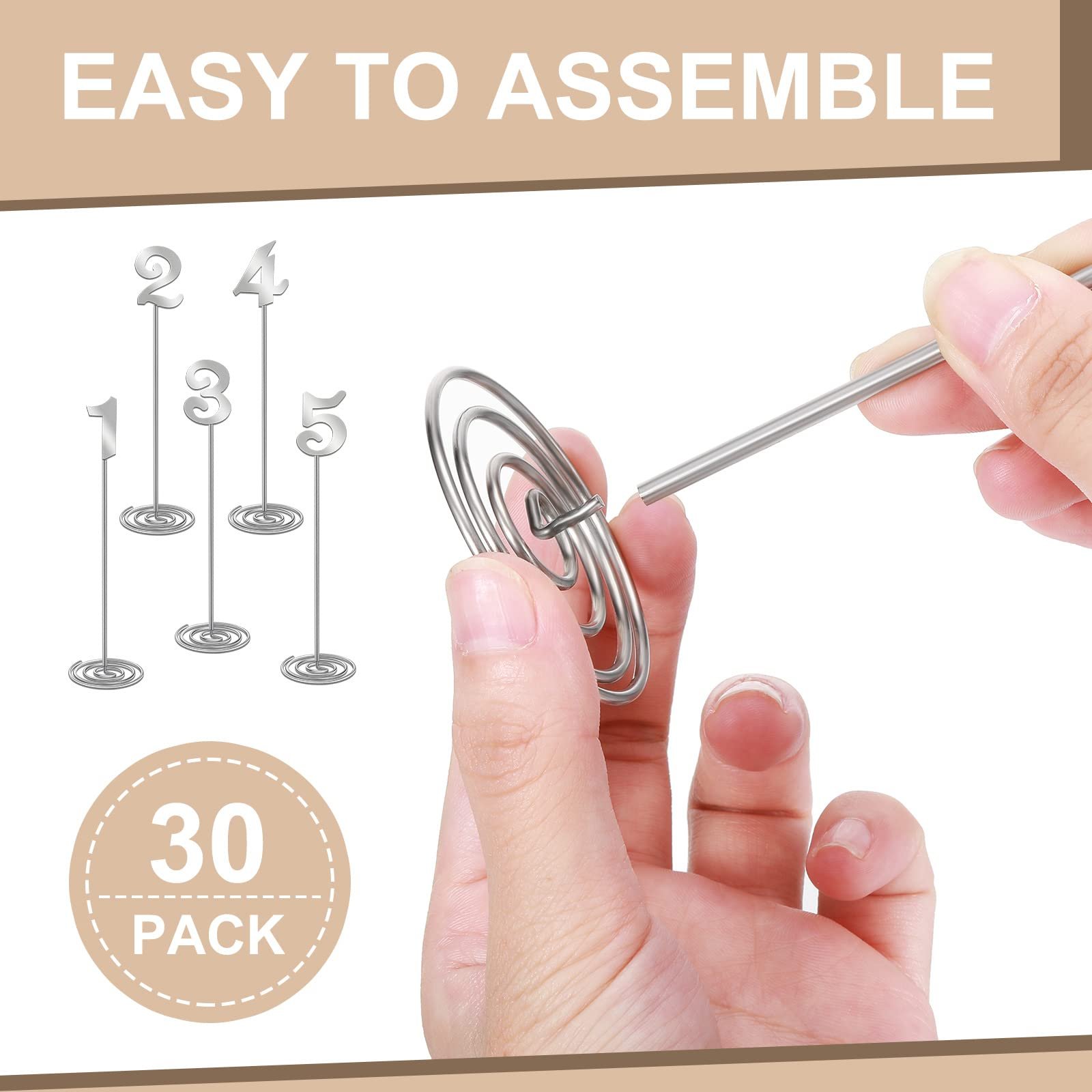 Factory wholesale 30 Pieces Stainless Steel Party Table Numbers Place Cards and Table Numbers for Weddings Receptions Party
