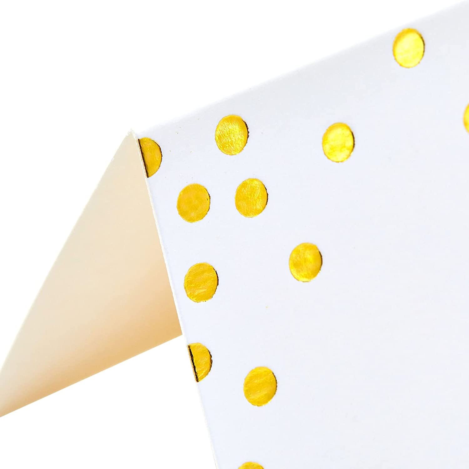 Personalize Printed Wedding Blank Table Name Cards Reserved Seating Gold Foil Dot Place Cards for Table Setting