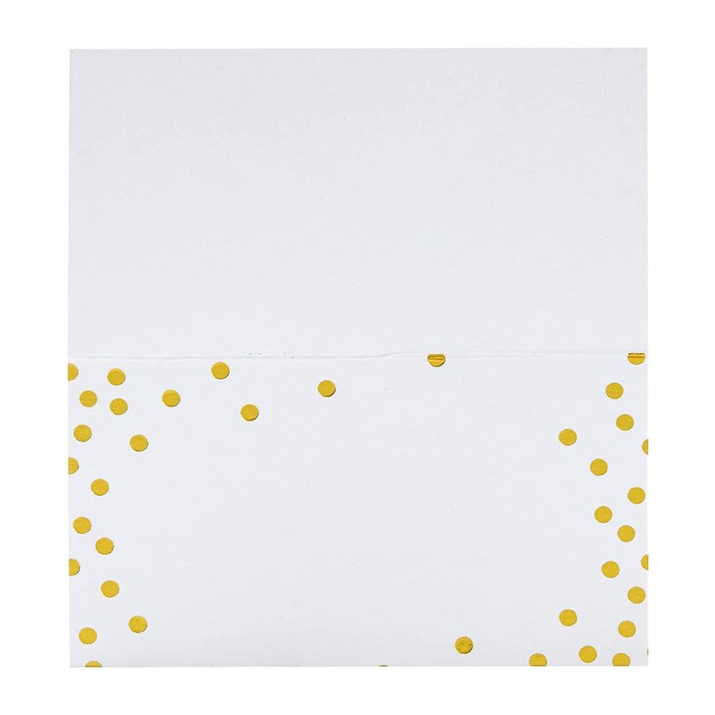 Personalize Printed Wedding Blank Table Name Cards Reserved Seating Gold Foil Dot Place Cards for Table Setting