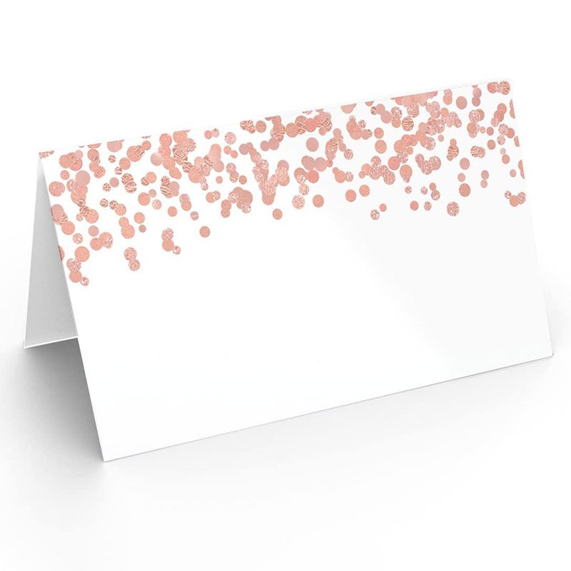 Personalize Printed Wedding Blank Table Name Cards Reserved Seating Gold Foil Dot Place Cards for Table Setting