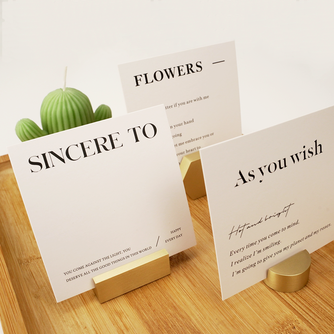 Brass Name Place Card Holders Golden Table Number Stand Decorative Card Holder Wedding Display Stand