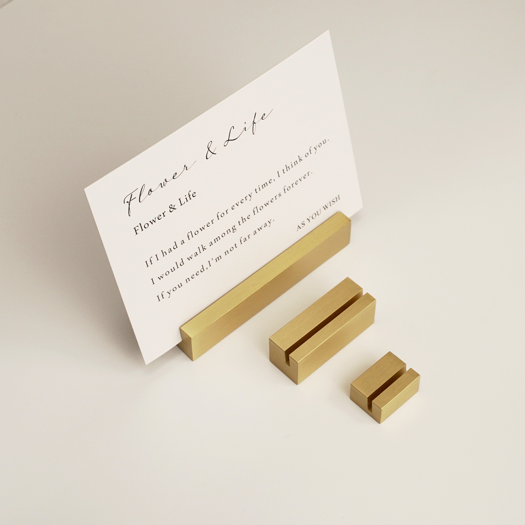 Brass Name Place Card Holders Golden Table Number Stand Decorative Card Holder Wedding Display Stand