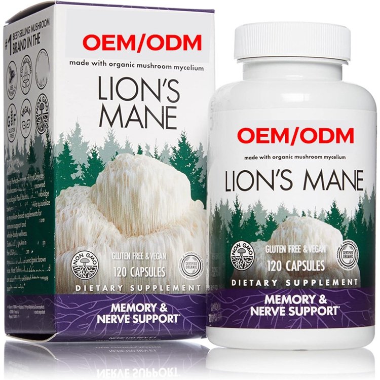 120 Lion's Mane Capsules Mushroom Supplement Promotes Mental Clarity Focus and Memory
