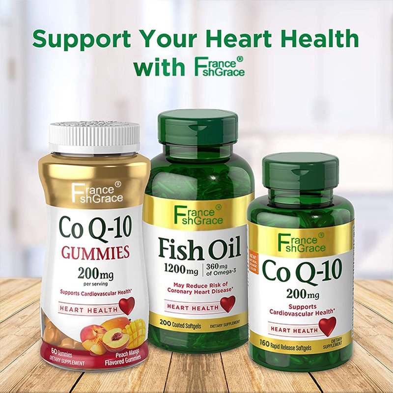 Q10 CoQ-10 Dietary Supplement Supports Cardiovascular and Heart Health 200mg for Heart Health Support