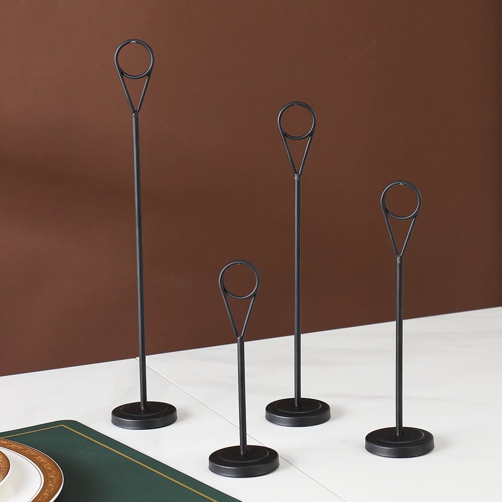 New Arrival Wedding Name Place Card Holders Metal Table Menu Holder Black