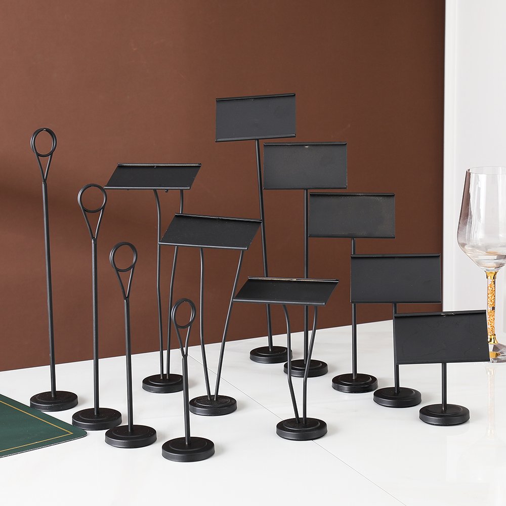 New Arrival Wedding Name Place Card Holders Metal Table Menu Holder Black