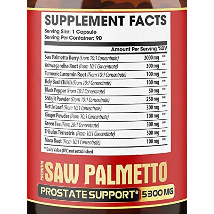 Herbal Prostate Supplement Immune & Anti-Fatigue Saw Palmetto Capsules