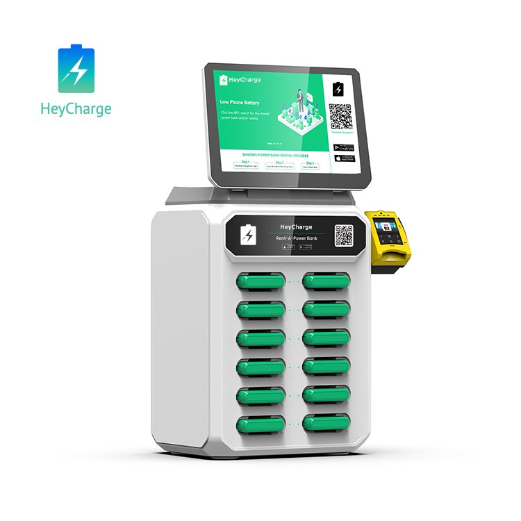 2024 new products 12 slots power bank sharing power bank rental station vending machine with Pos Machine