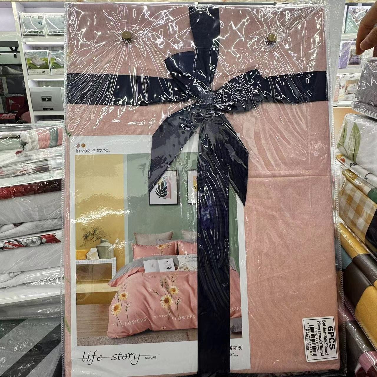 Luxury bedding set cotton bed sheet set 6pc super king size flat sheet 2 Bed Sheets & 4 Pillow Cases lit 4 places drap en coton