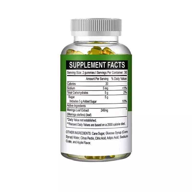 Wholesale pure moringa gummy Complex of Moringa Leaf Extracts moringa gummies Reduces Blood Sugar and Cholesterol Levels
