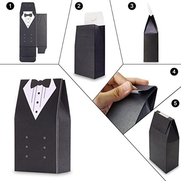 Wholesale celebration bride wedding favor place cards paper sugared almonds assorted small paper candy gift packaging boxes