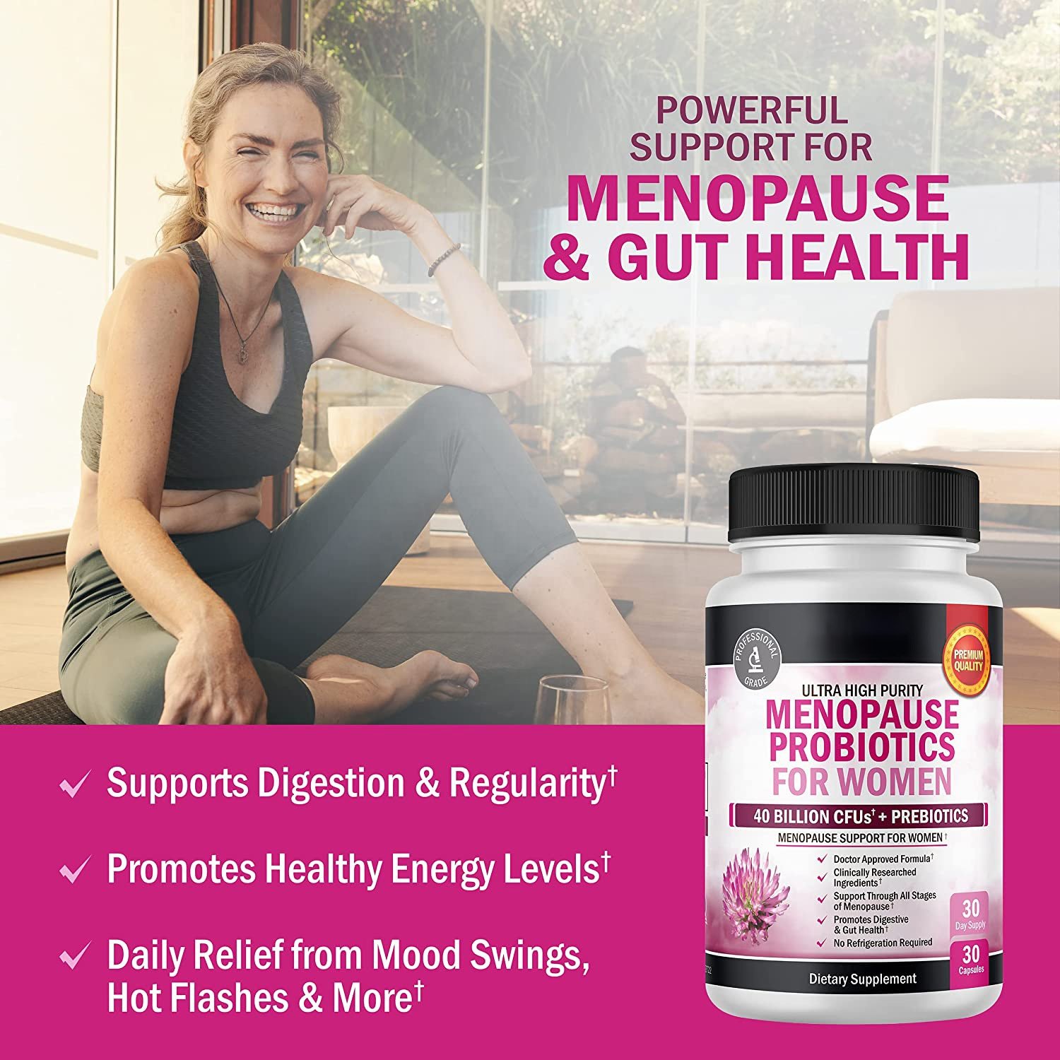 Menopause Support Breakthrough Menopause Relief Mood Swings Hormone Balance Menopause Probiotics Capsules