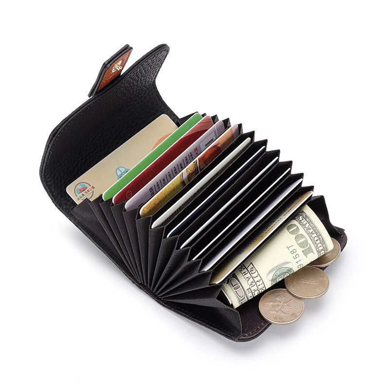 RFID Leather Card Holder Wallet High Quality PU Leather Men Women Fashion Short Card Holder Wallet