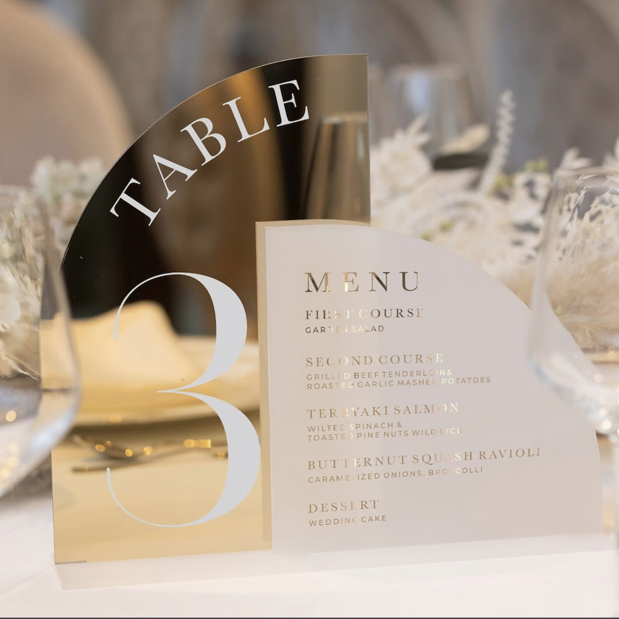 Party table sign table cards sign in Acrylic Material