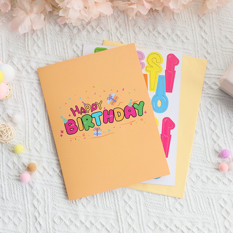 Happy Birthday Cake Card Pop Up Greeting Cards Birthday 3D Popup Greeting Card for Kid Husband Men Women Mom