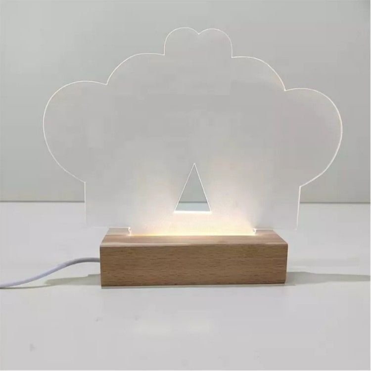 AGH Sublimation Acrylic Photo Frame Night Lamp Touch Lamp White Blank Custom Acrylic With 7 Colors USB Stands