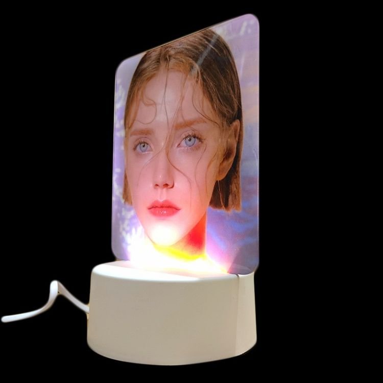 AGH Sublimation Acrylic Photo Frame Night Lamp Touch Lamp White Blank Custom Acrylic With 7 Colors USB Stands