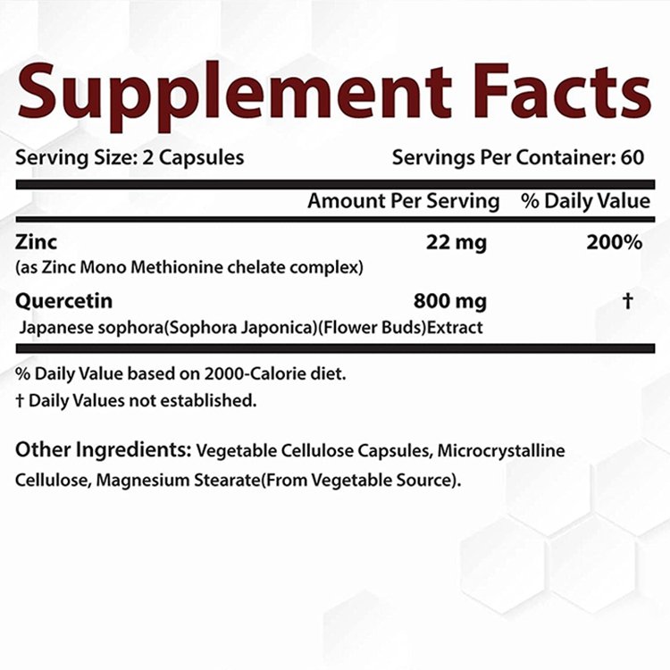 Zinc 120 Vegetarian Capsules Zinc Supplements for Antioxidant Immune Support Zinc for Men and Women