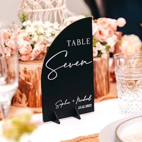 Custom Acrylic Place Card Arch Wedding Sign Standee Acrylic Table Numbers For Wedding