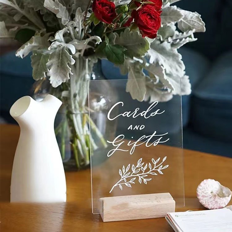 Customize Acrylic Elegant wedding Invitation Name Place Card