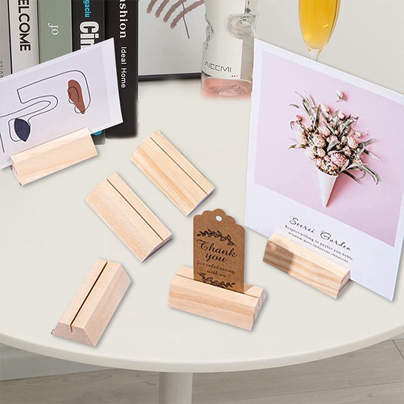 Custom Wedding Place Solid Wood Gift Card Display Holder and wooden base support with wooden card stands