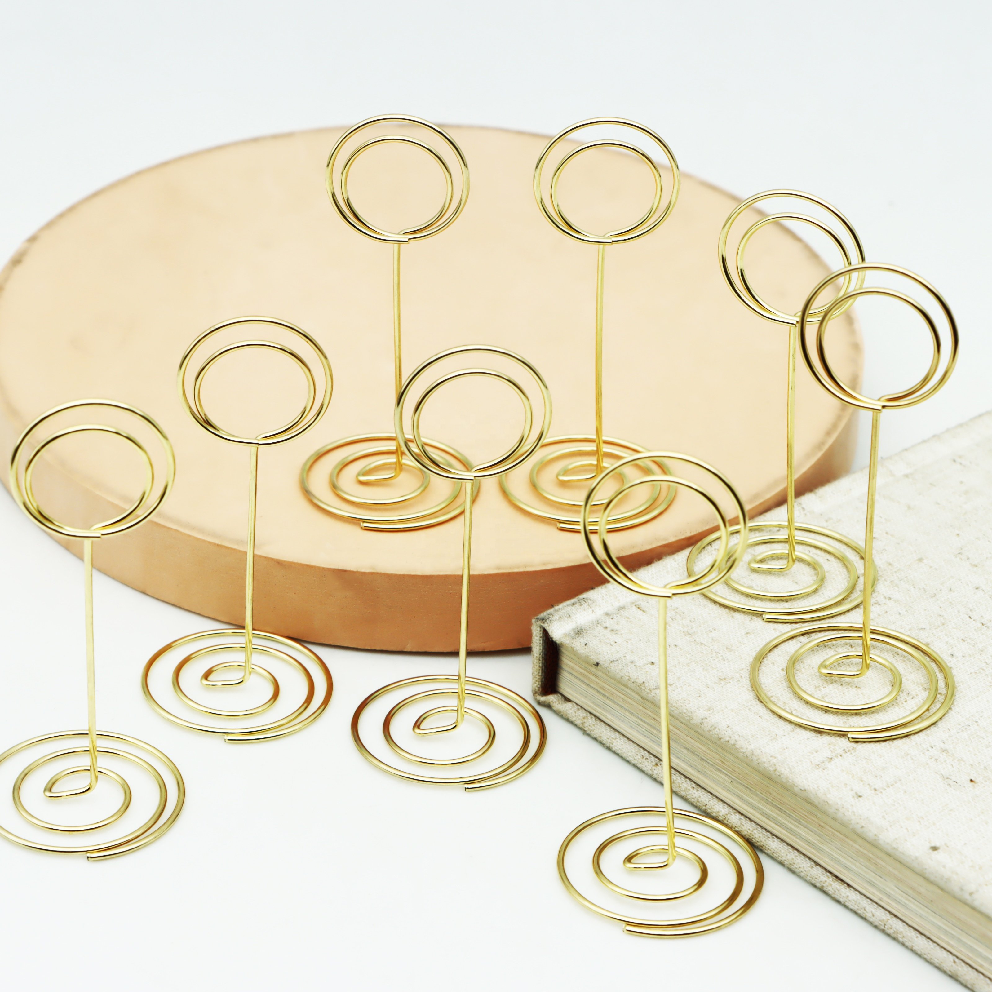 8.5 cm Classic Design Metal Wire Shaped Spiral Picture Photo Note Memo Table Number Place Card Holder