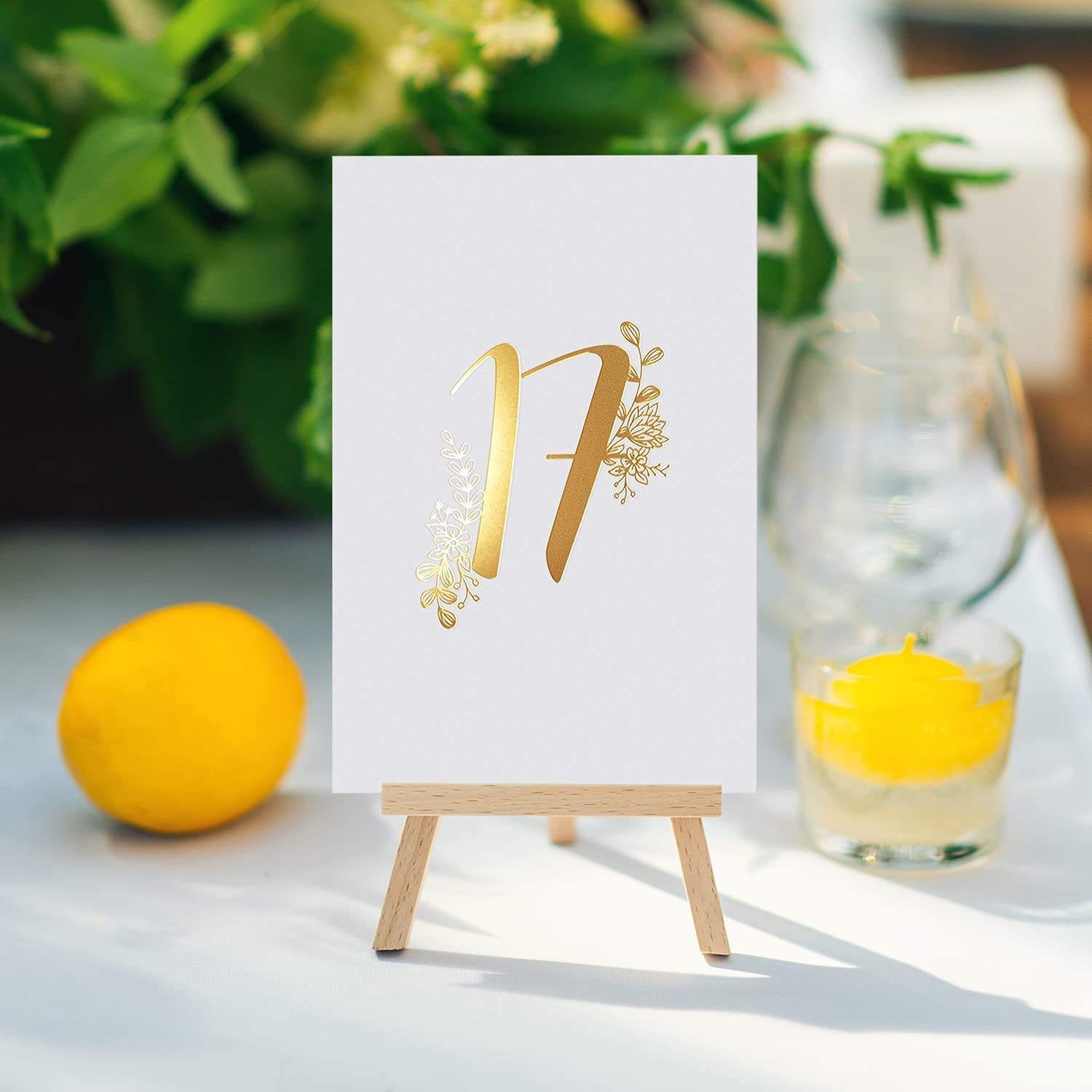 Custom Gold Foil Paper Place Card Weddings Printing Supplie Double Sided Black And White Table Numbers 1-25 & Table Number Card