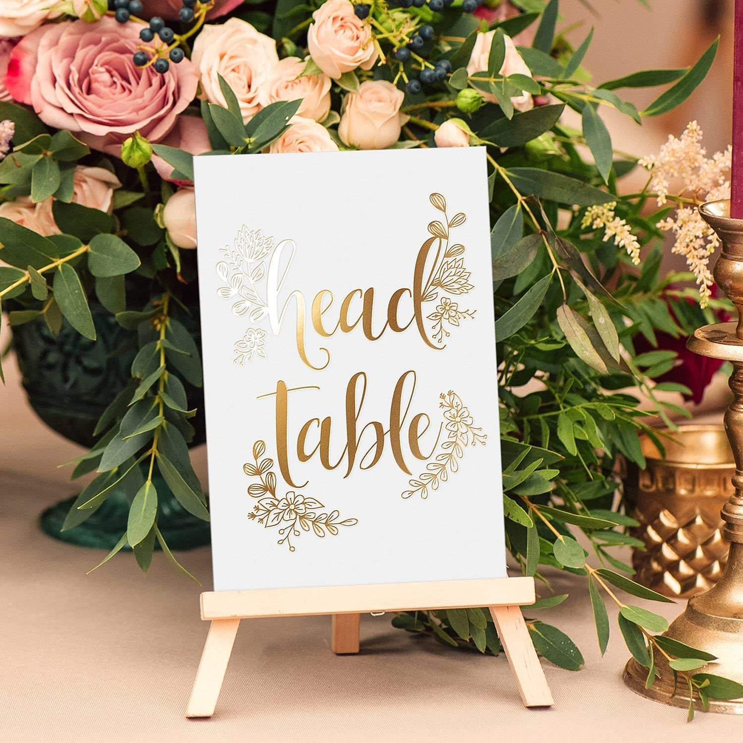 Custom Gold Foil Paper Place Card Weddings Printing Supplie Double Sided Black And White Table Numbers 1-25 & Table Number Card