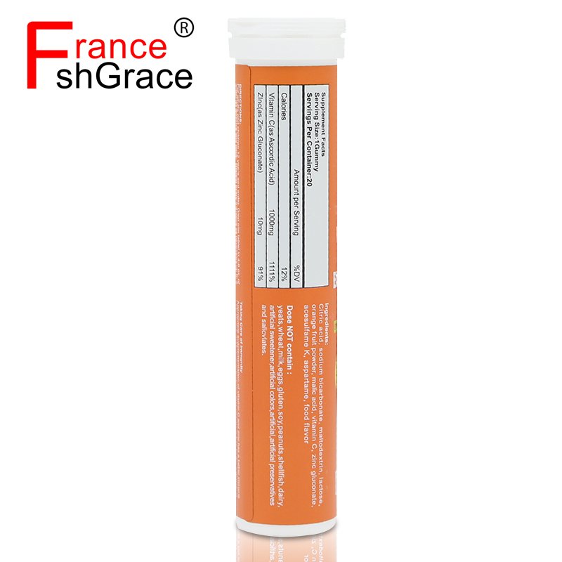 Vitamin C Effervescent Tablets Antioxidants Immune Support High Absorption Powerful Antioxidant Orange Flavour