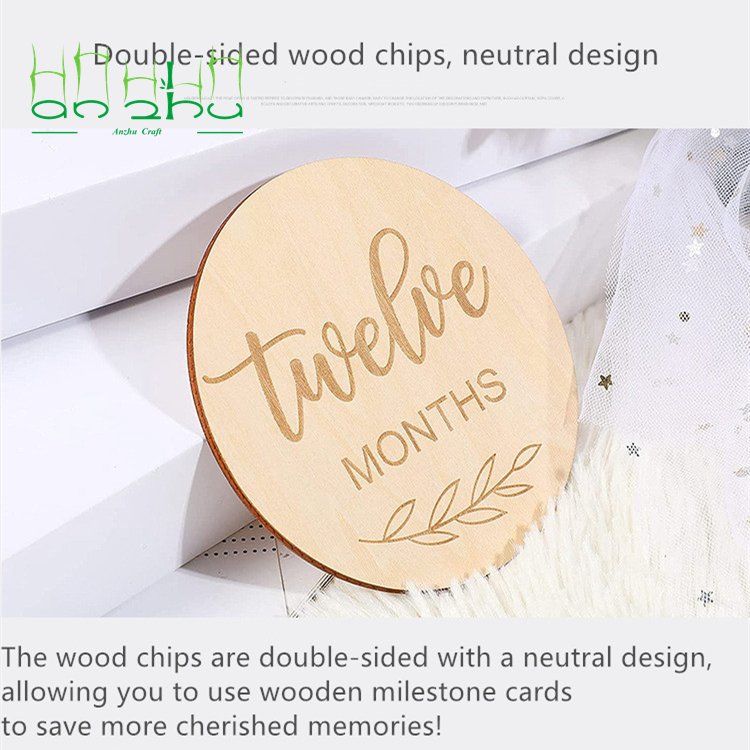 2024 Wooden baby monthly milestone cards with birth announcement sign