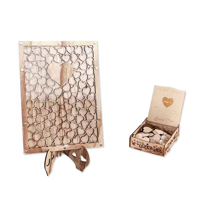 2023 Wood Guest Card Holder Wooden Place Card Holder Party Wedding Guest Book