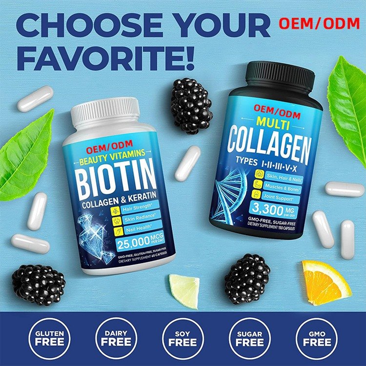 Multi Collagen Pills AntiAging Collagen Supplements Hydrolyzed Collagen Capsules
