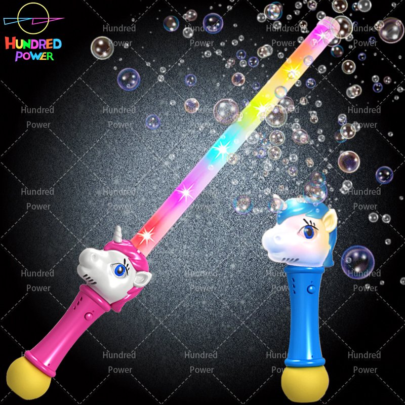 Electric LED Flashing Light Bubble Magic Wand Toy With 95ML bubble water Music light up bubble Sword