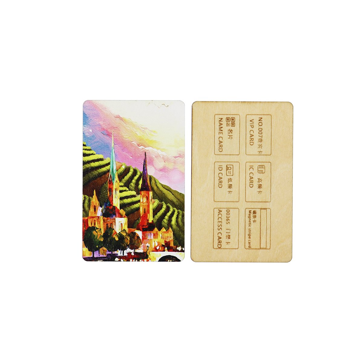 Custom Logo Laser Engraved ISO14443A Bamboo Nfc Card Wood Card