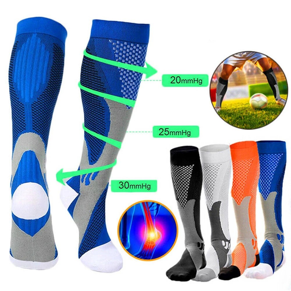 Custom Logo Wholesale Knitted Running Compression Socks Cycling Football Nursing High Long Sports Socks