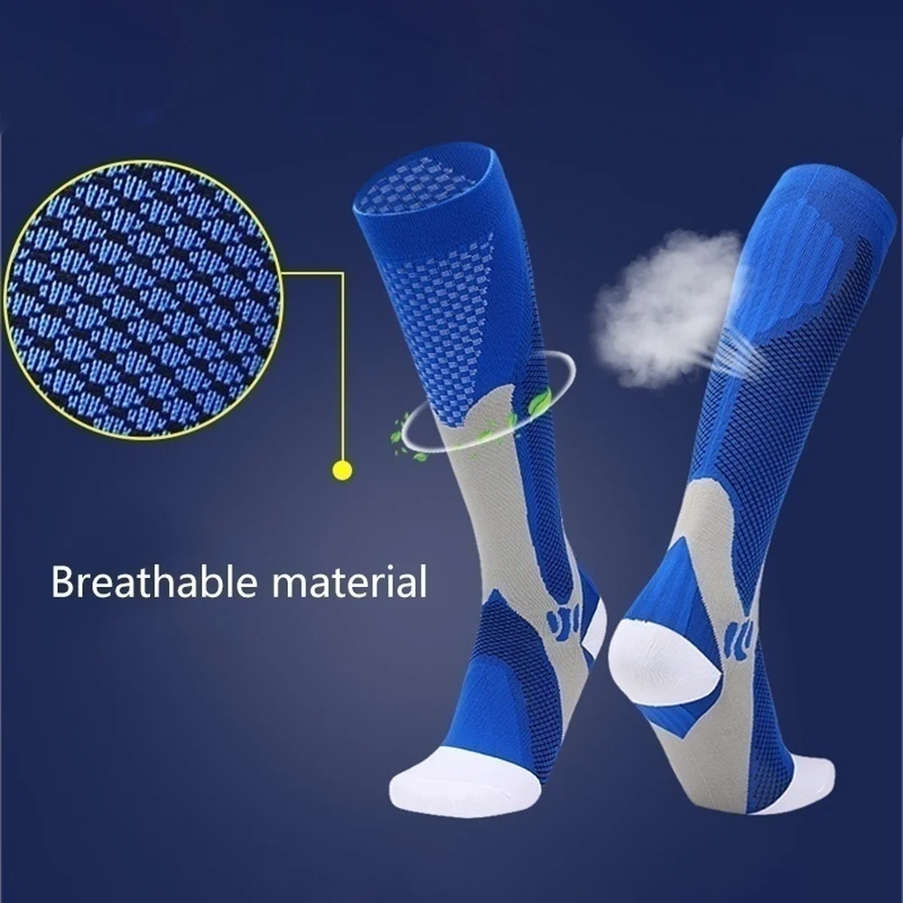 Custom Logo Wholesale Knitted Running Compression Socks Cycling Football Nursing High Long Sports Socks