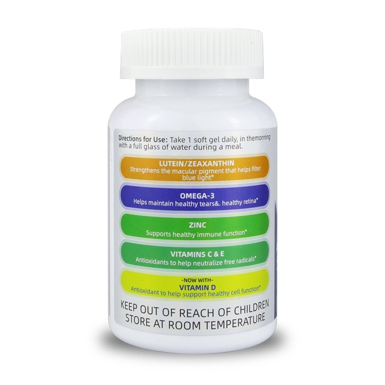 Omega 3 Eye Vitamin & Mineral Supplement Contains Zinc Vitamins C E 90 Soft gels for Adults