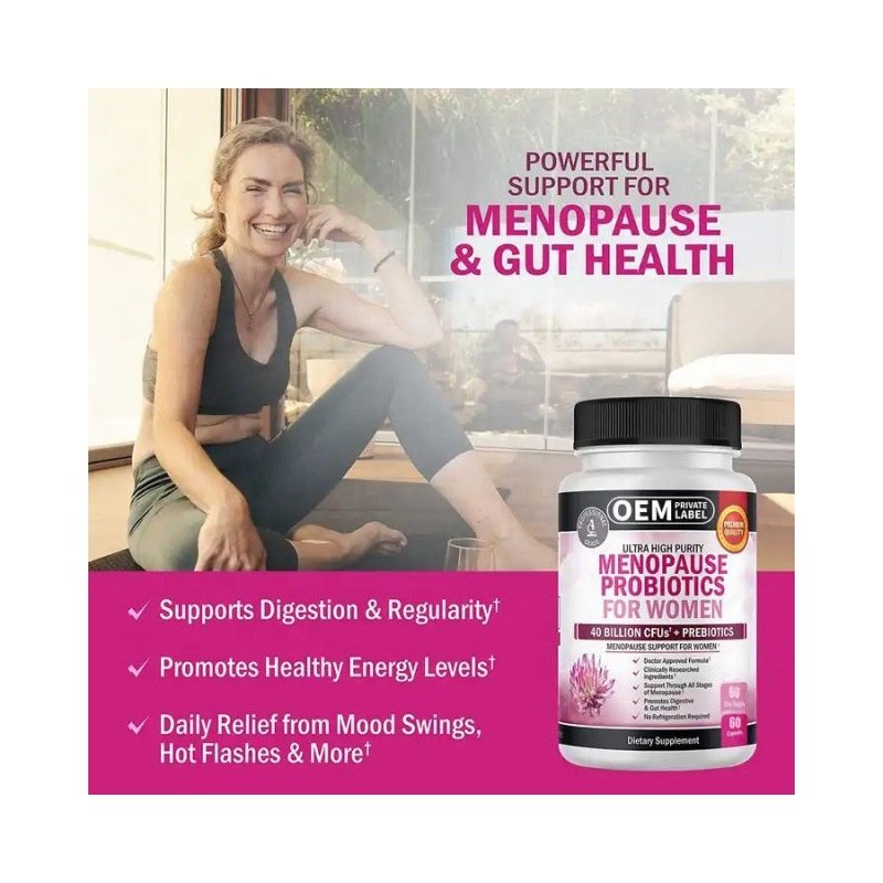 60 Count Menopausal supplement capsule for female estrogen balance Probiotics Menopause Supplements for Women with Astragalus