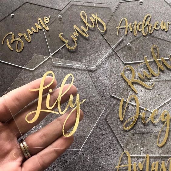 Wedding Fancy Party Decoration Custom Design Escord Card DIY Acrylic Place Cards