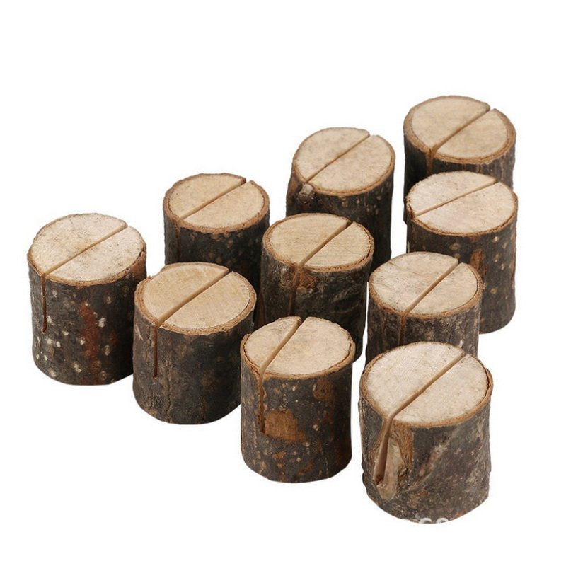 Natural Premium Rustic Table Number Holder Photo Holder Wood Place Card Holder for Wedding Party Table Name and More