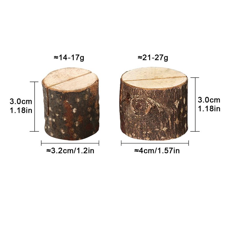 Natural Premium Rustic Table Number Holder Photo Holder Wood Place Card Holder for Wedding Party Table Name and More
