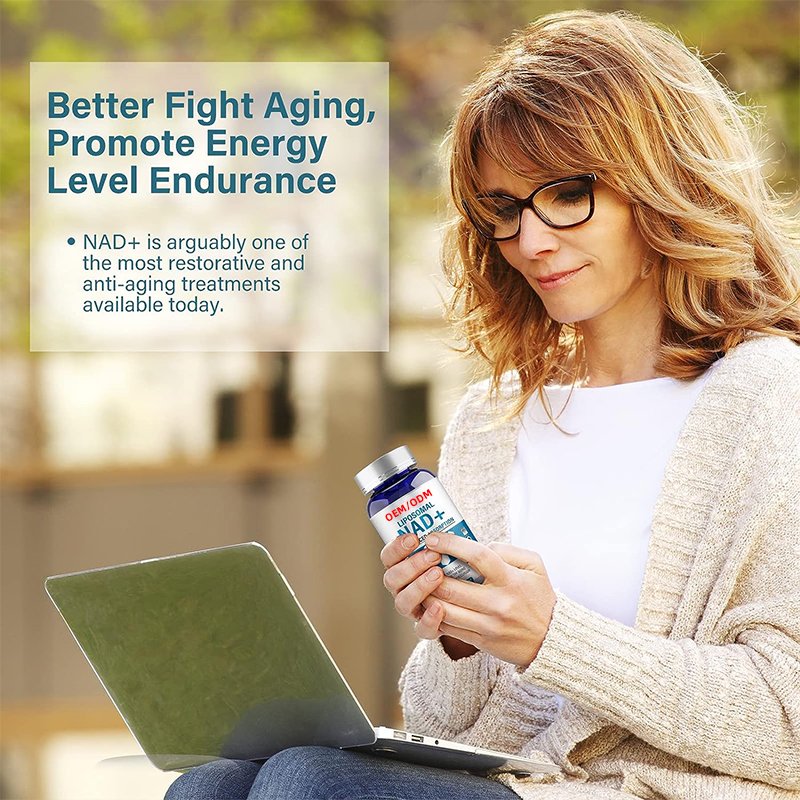 NAD Supplement, With TMG 250 mg, Promotes Anti-Aging, Energy and Brain Function 120 Capsules