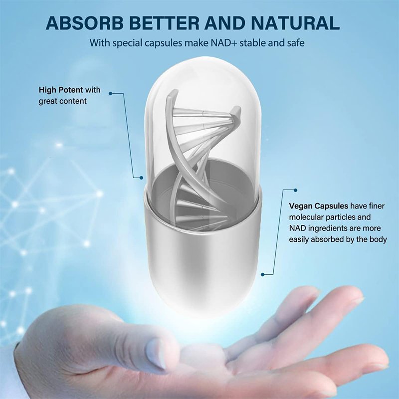 NAD Supplement, With TMG 250 mg, Promotes Anti-Aging, Energy and Brain Function 120 Capsules
