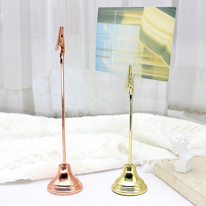 Custom logo Stainless Steel Gold Restaurant Place Card Holder Metal Table Number Holder