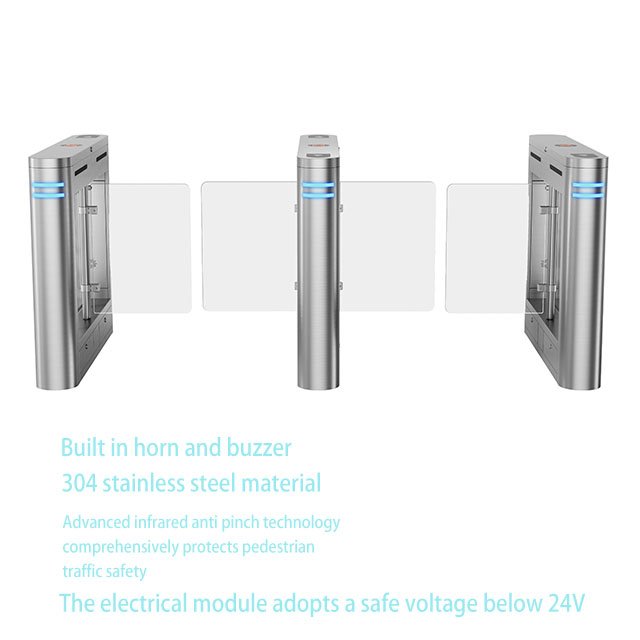 Intelligent Touch Card Swiping Fully Automatic Swing Door turnstile flap gate ticket system for amusement park