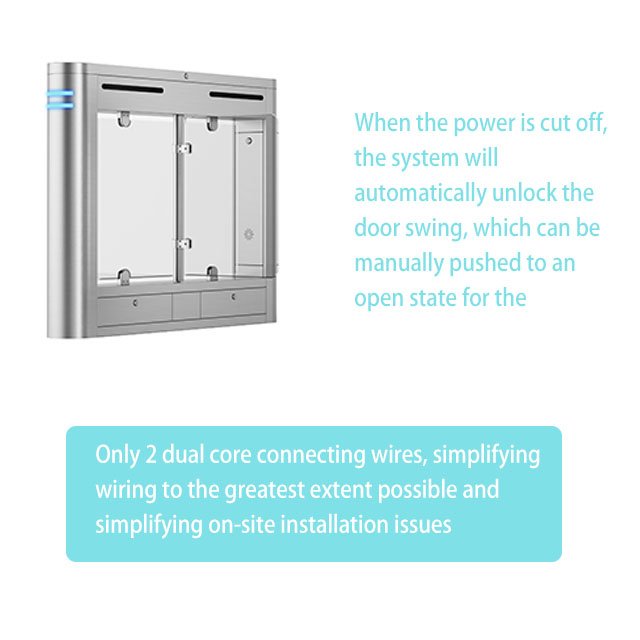 Intelligent Touch Card Swiping Fully Automatic Swing Door turnstile flap gate ticket system for amusement park